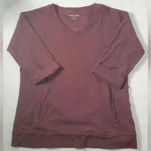 Soft Surroundings Peruvian Pullover Sweatshirt Tunic Size 2XL  Plum Purple